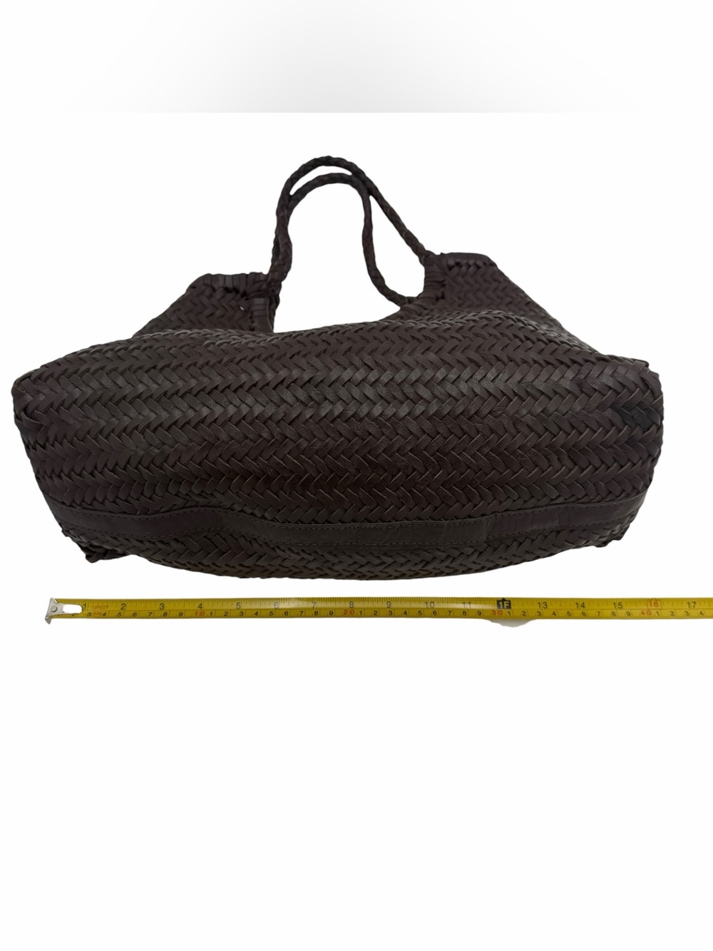 MNG Mango Limited Edition Brown Woven Leather Hobo Shoulder Bag Boho - Picture 13 of 16